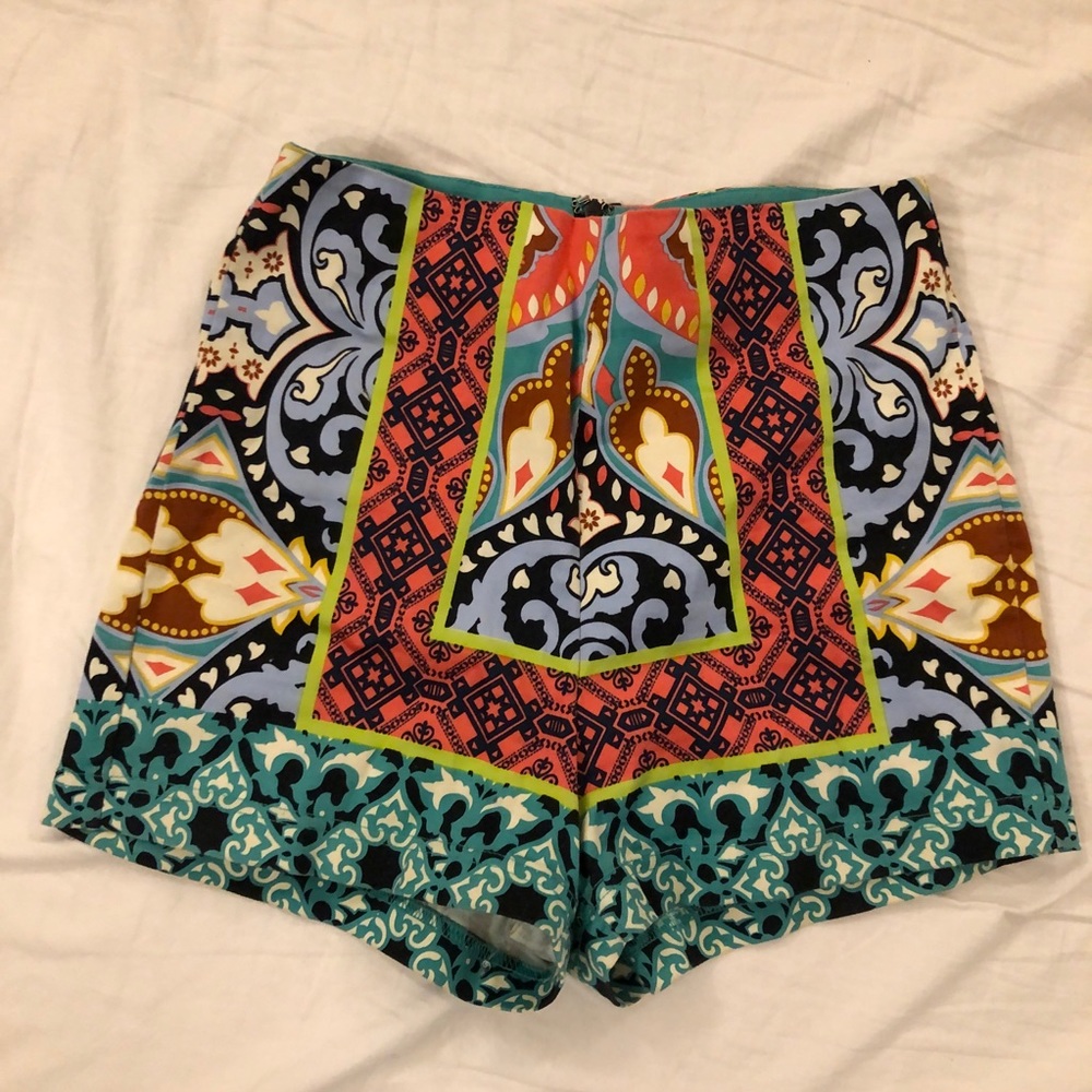 Print high rise shorts S